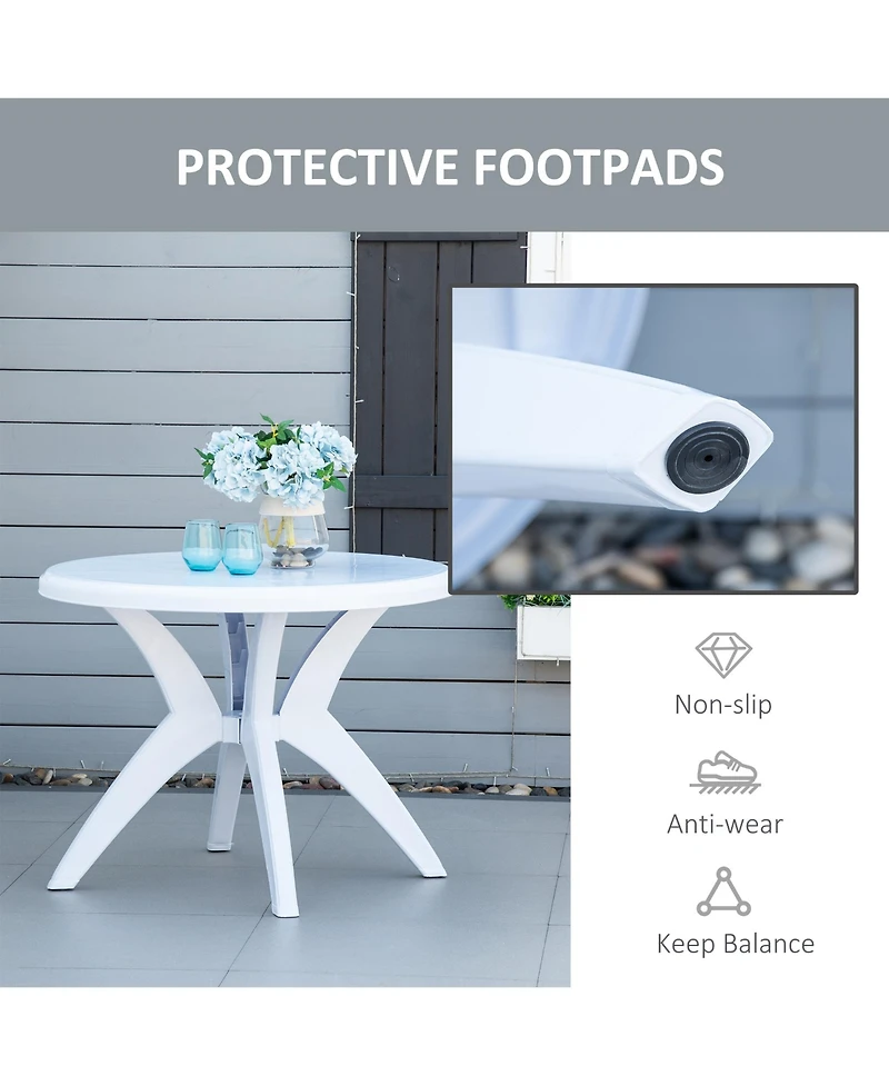 Outsunny Patio Bistro Dining Table with Umbrella Hole,