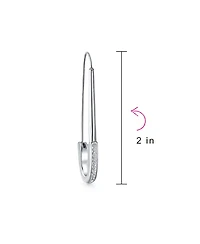Bling Jewelry Safety Pin Symbol Support displaced people Threader Earrings Crystal Accent Silver Tone Surgical Steel Add Charms