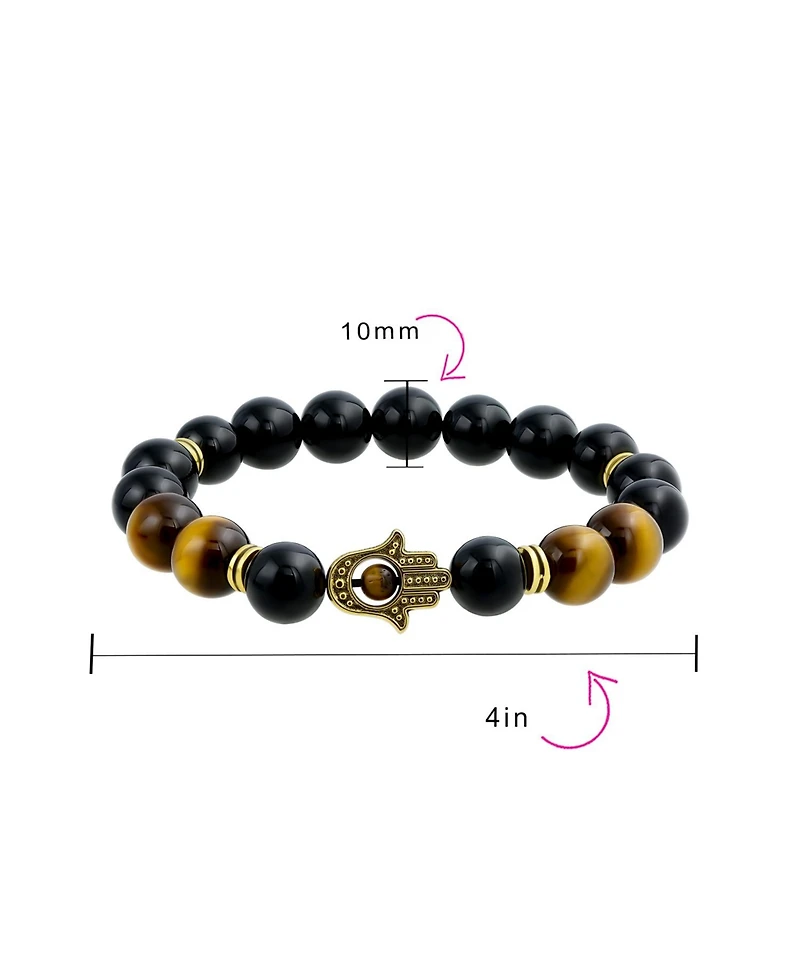 Bling Jewelry Talisman Amulet Stretch Bracelet with Stones and Hamsa Hand Charm