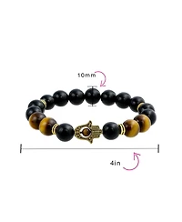Bling Jewelry Talisman Amulet Stretch Bracelet with Stones and Hamsa Hand Charm