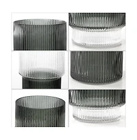 Zinc, Fluted Glass Vase Set 3