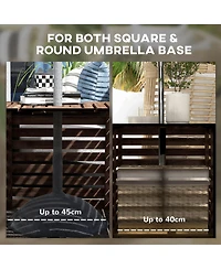 Outsunny Outdoor Storage Box for Umbrella Base, Wooden End Table