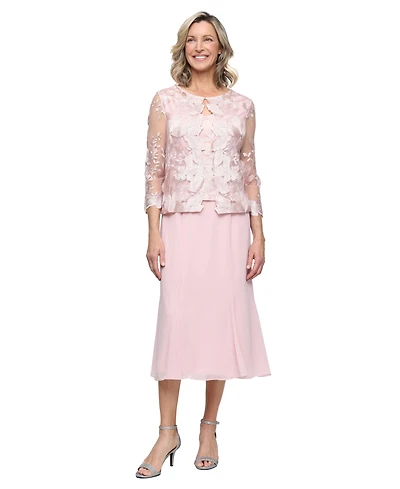Alex Evenings Women's Scoop Neck Jacket Dress
