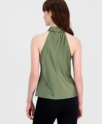 Tahari Asl Petite Bow-Neck Top