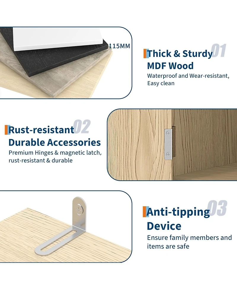 gaomon Tall Book Shelf and Bookcase, Wooden Bookcase with Doors, Modern Book Case with Large Storage Cabinet