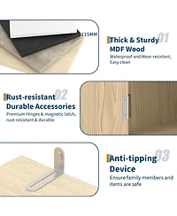 gaomon Tall Book Shelf and Bookcase, Wooden Bookcase with Doors, Modern Book Case with Large Storage Cabinet