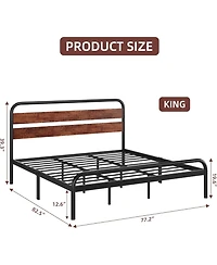 gaomon Bed Frame with Headboard and Footboard, with Under Bed Storage, All-Metal Support System, No Box Spring Needed, Easy Assembly