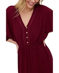 Raffya Women's Somerton Kaftan Style Embroidered Maxi Dress