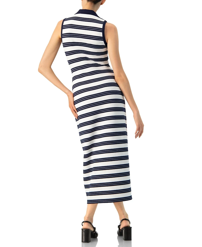 Ivonne Women's Sleeveless Striped long Dress