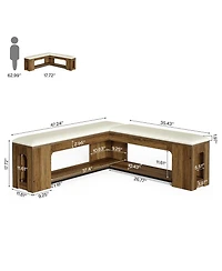 Tribesigns L Shaped Corner Bench, Farmhouse Breakfast Nook Bench with Removable Seat Cushion