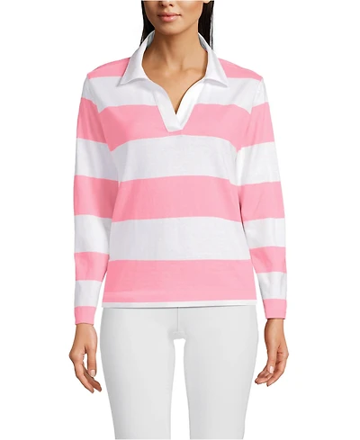 Lands' End Women's Long Sleeve Mariner Johnny Collar Polo