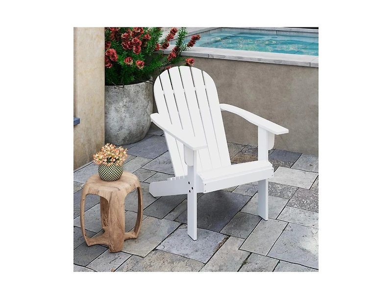Acacia Wood Adirondack Patio Chair with Slanted Seat