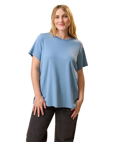 Kindred Bravely Maternity Pima Cotton Crew Neck Side Zip Nursing T-shirt