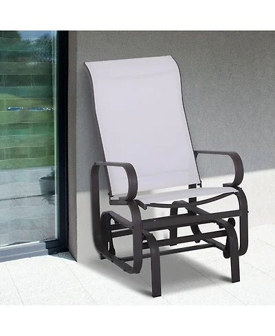 Clihome Outdoor Glider Chair, Gliders for Outside Patio with Smooth Rocking