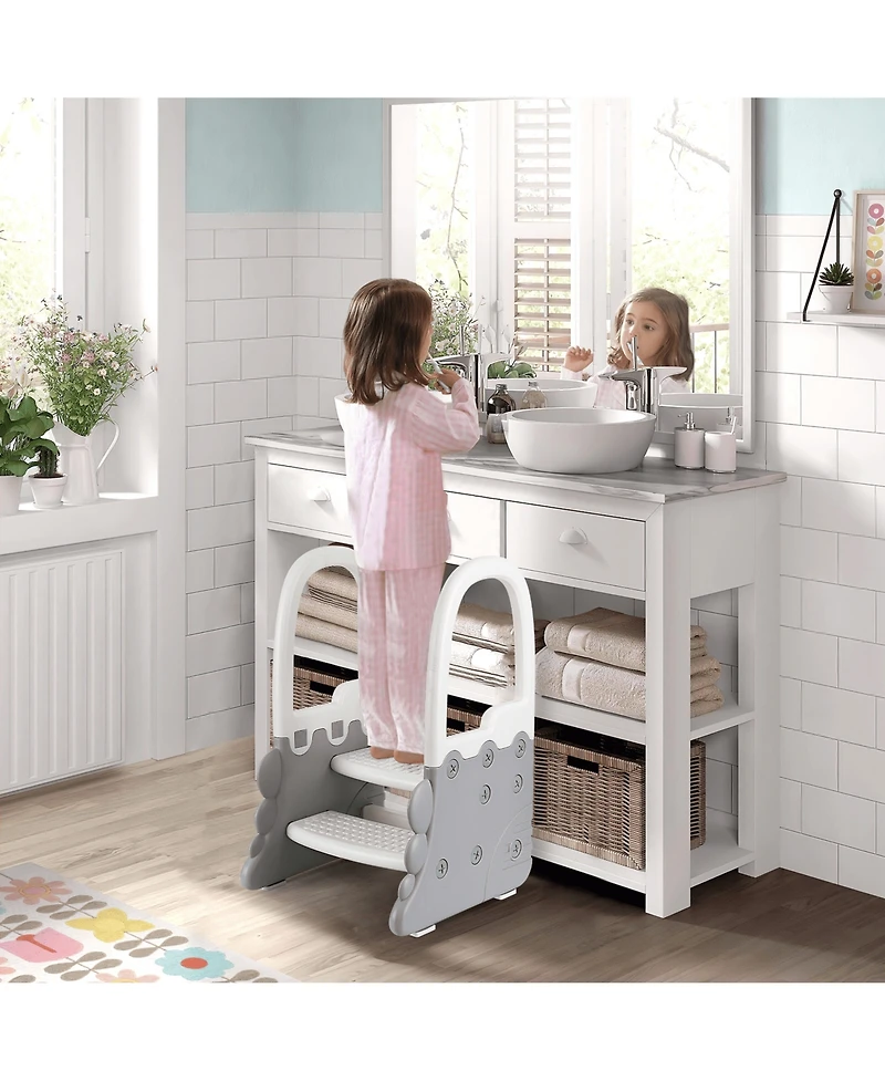 gaomon 2-in-1 Toilet Seat with Step Stool, Potty Chair Attachment, Adjustable Seat and Step Ladder