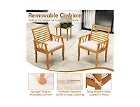 Slickblue 2-Piece Patio Dining Chair Set in Acacia Wood with Armrests