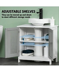 Sillysis 23.5 Inch Bathroom Sink Cabinet with Adjustable Shelf, Water-Resistant Under Storage for Small Spaces