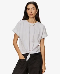 Sanctuary Women's Tie-Front Crewneck Short-Sleeve T-Shirt