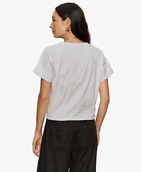 Sanctuary Women's Tie-Front Crewneck Short-Sleeve T-Shirt