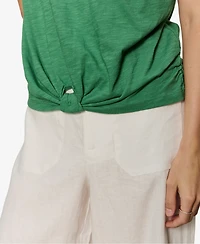 Sanctuary Women's Knot-Front Crewneck Muscle Tee