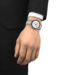 Tissot Men's Mineral White Dial Stainless Steel Watch, 40mm