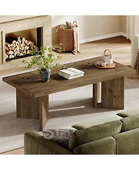 Tribesigns Wood Coffee Table, 47-Inch Farmhouse Rectangle Center Table