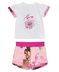 Guess Baby Girls' Short-Sleeve T-Shirt and Shorts, 2-Piece Set