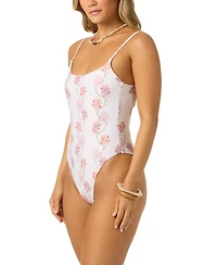 O'Neill Women's Floral Printed Marine Scoop Neck One-Piece Swimsuit