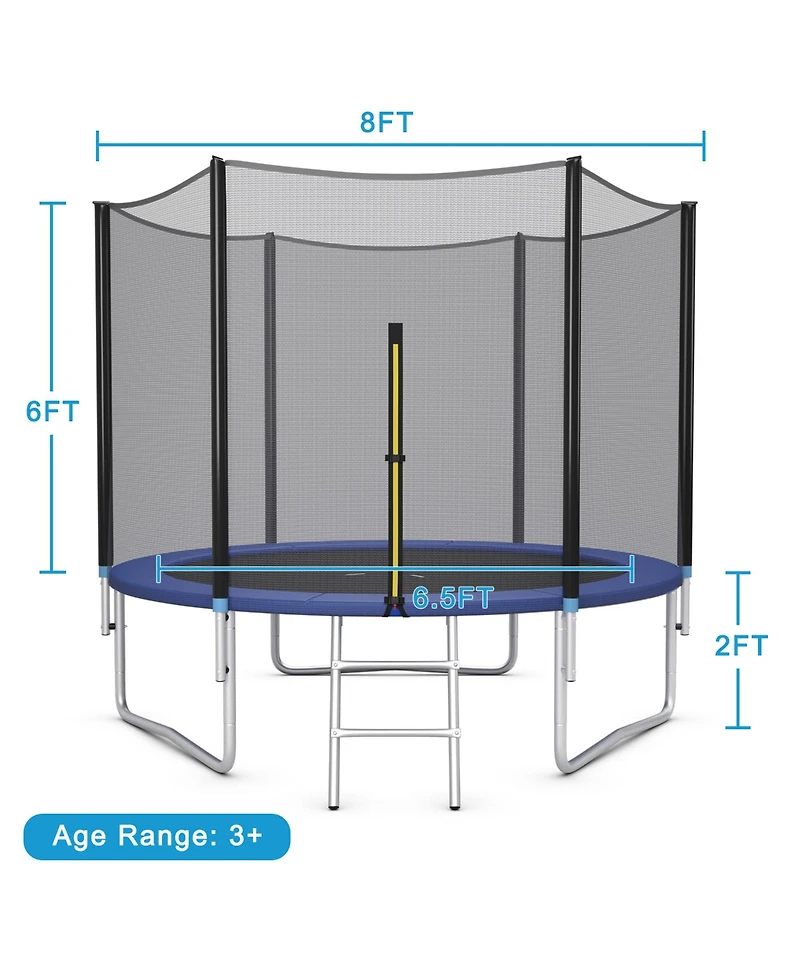 Gymax Outdoor Trampoline Bounce Combo W/Safety Closure Net Ladder