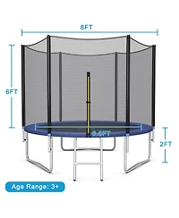 Gymax Outdoor Trampoline Bounce Combo W/Safety Closure Net Ladder
