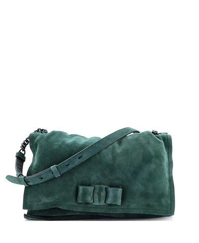 Pre-Owned Salvatore Ferragamo Medium Viva Bow Flap Bag Suede