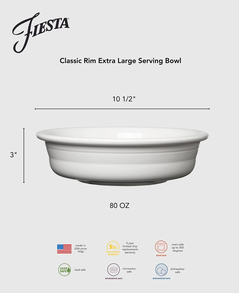 Fiesta Lavender Classic Rim 80 oz. Extra Large Serving Bowl