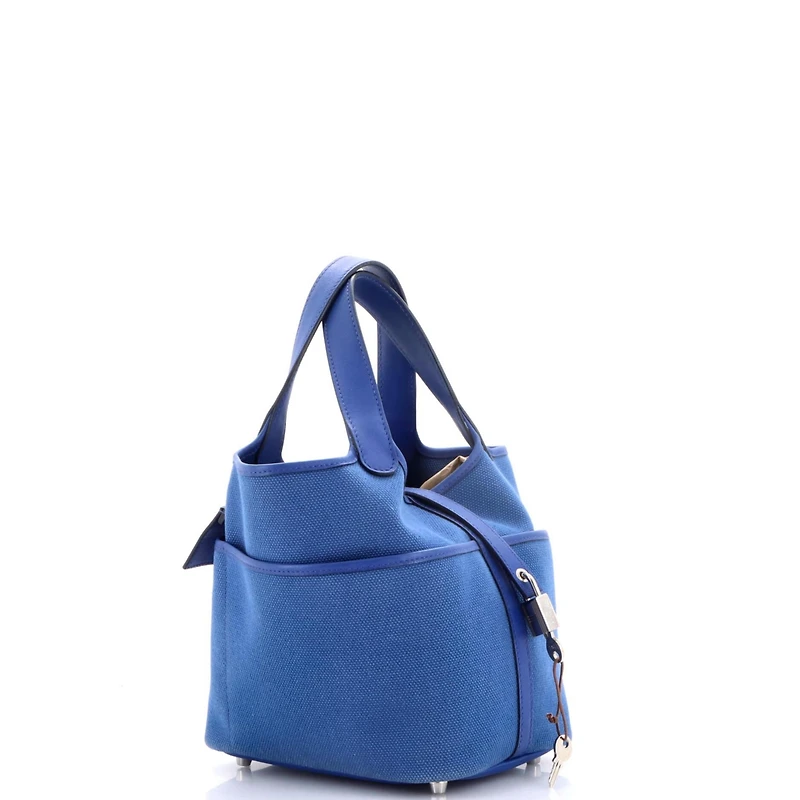 Pre-Owned HERMES Pm Cargo Picotin Lock Bag Canvas and Swift