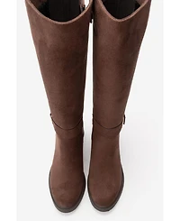 Prologue Shoes Moreni Stretch Buckle Block Heel Knee High Boot (Women)