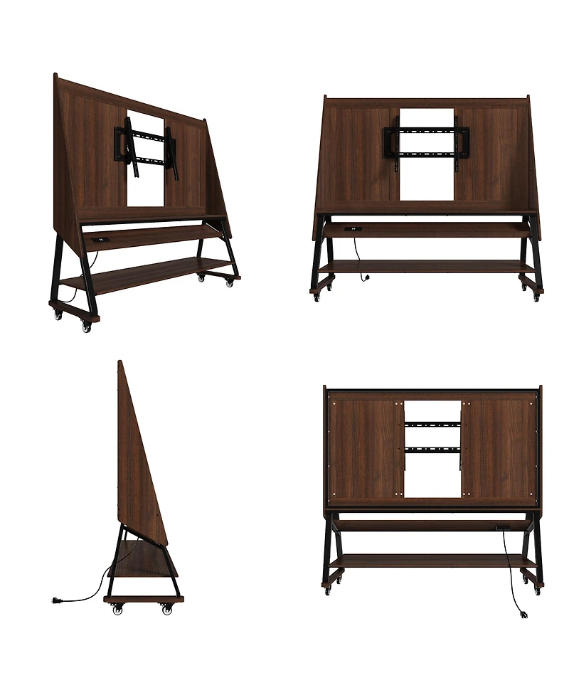 Homsee 40-60 Inch Universal Tv Stand, Movable Media Console, Entertainment Center with 3-Layer Storage Rack