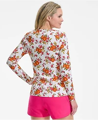 Lands' End Plus Size SunShade Upf 50 Long Sleeve Rash Guard Swim Tee