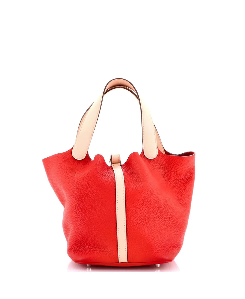 Pre-Owned HERMES Mm Bicolor Picotin Lock Bag Clemence with Swift