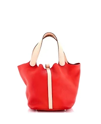 Pre-Owned HERMES Mm Bicolor Picotin Lock Bag Clemence with Swift