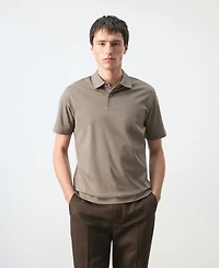 Mango Men's Cotton Fine-Knit Polo Shirt
