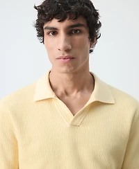 Mango Men's Cotton Knitted Structure Polo Shirt