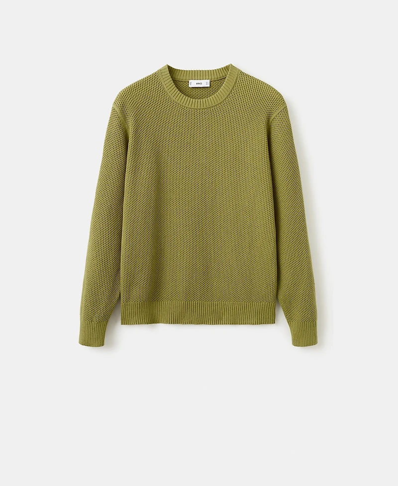 Mango Men's Medium-Knit Microstructure Sweater