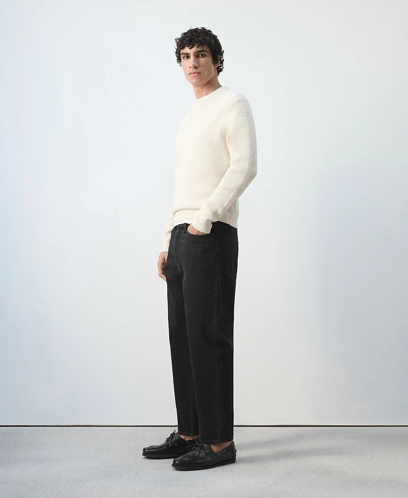 Mango Men's Medium-Knit Microstructure Sweater