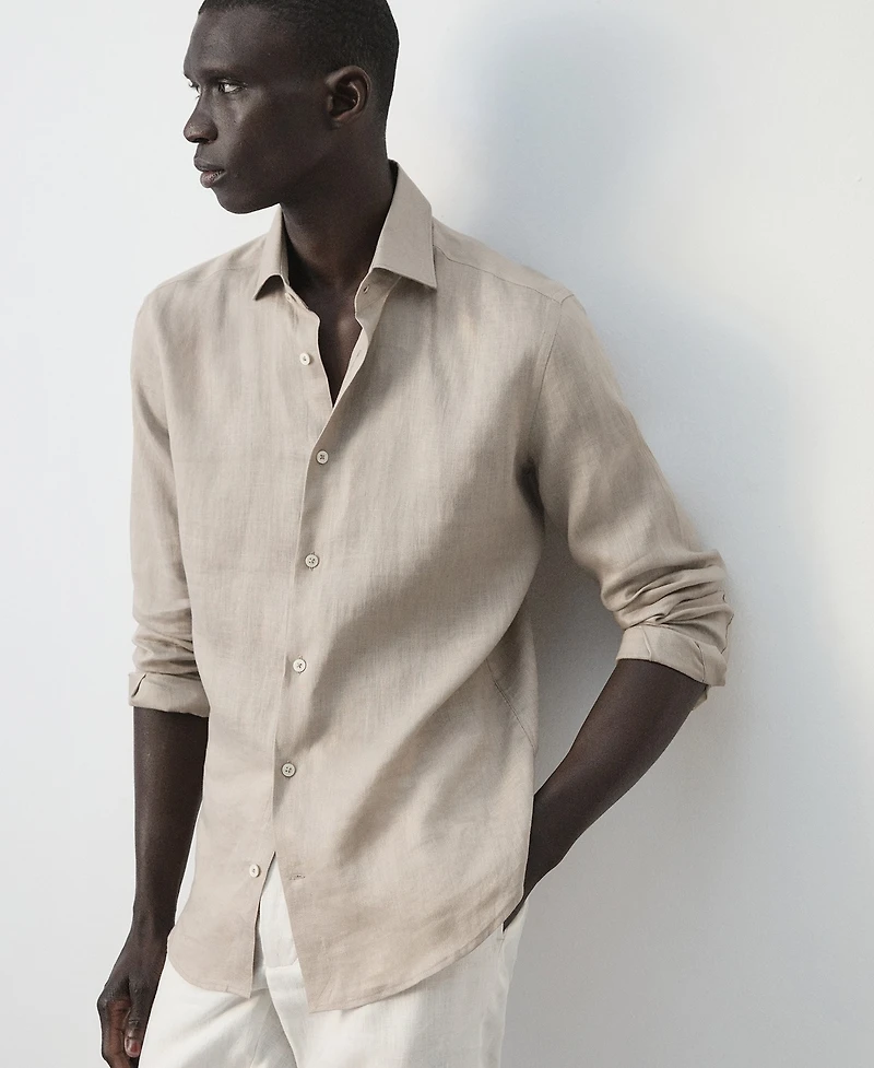 Mango Men's Linen Slim-Fit Shirt