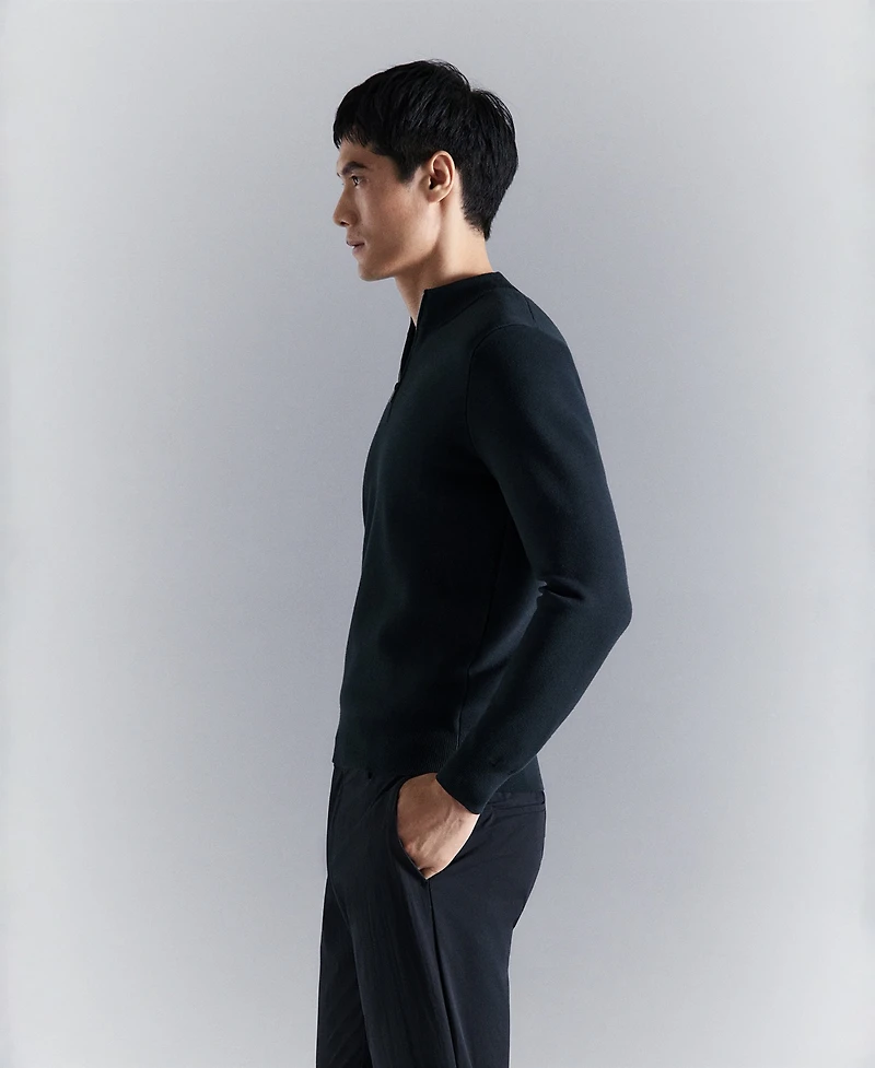 Mango Men's Comfort Stretch Zip-Up Sweater