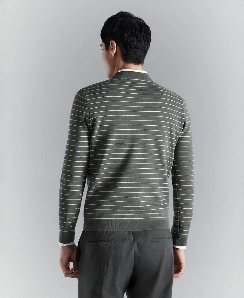 Mango Men's Comfort Stretch Striped Sweater