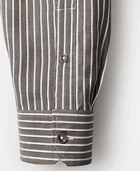 Mango Men's Regular Fit Striped Lyocell Shirt