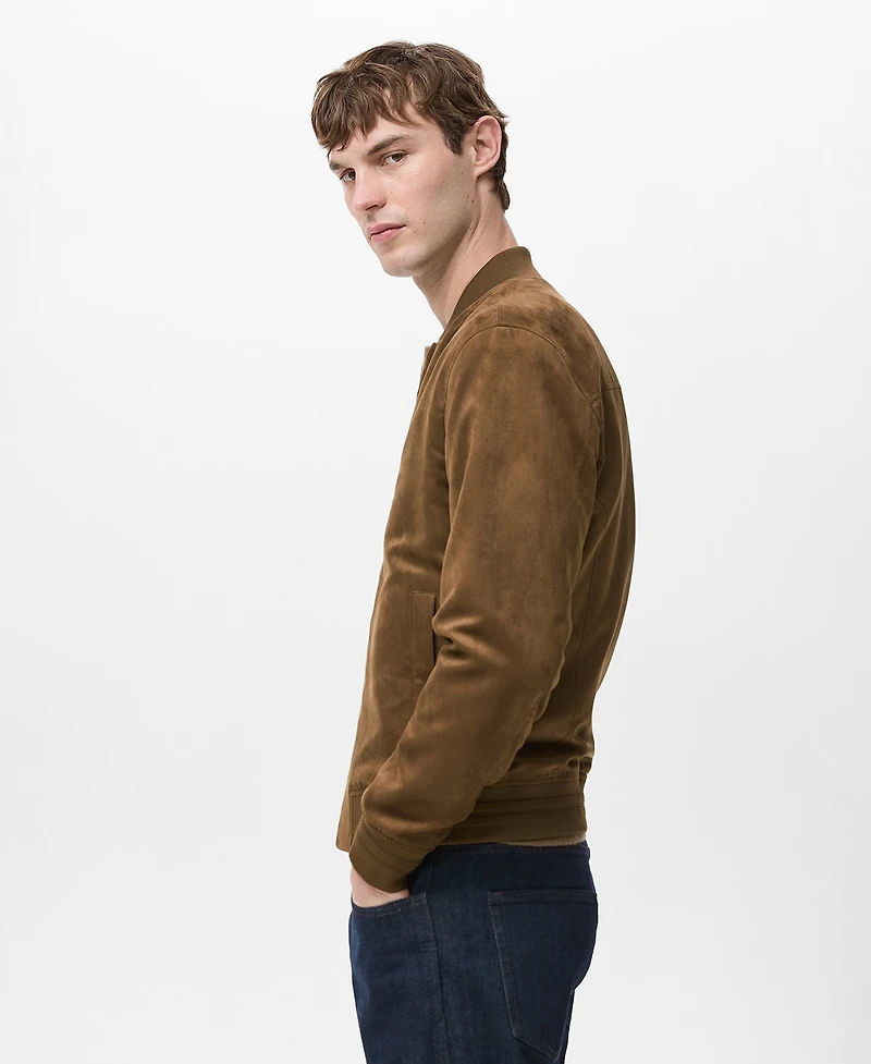 Mango Men's Suede-Effect Bomber Jacket