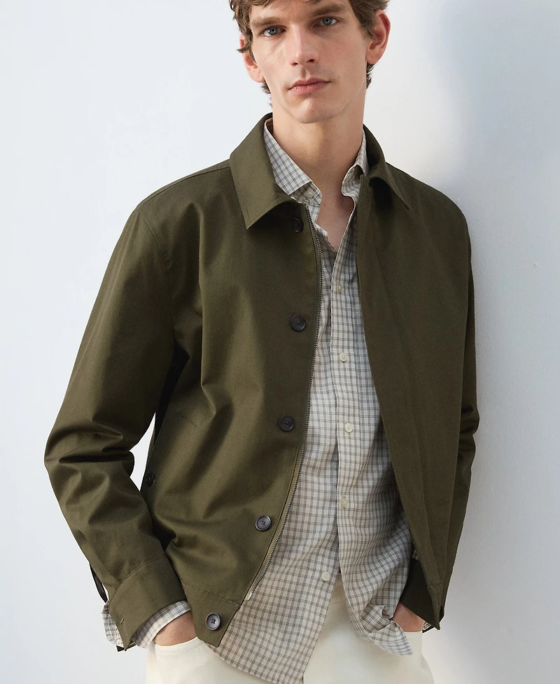 Mango Men's Zipper Water-Repellent Jacket