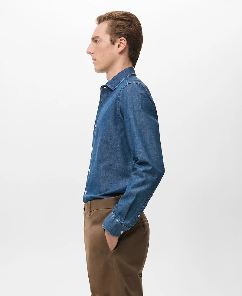 Mango Men's Cotton Denim Shirt