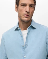 Mango Men's Cotton Denim Shirt